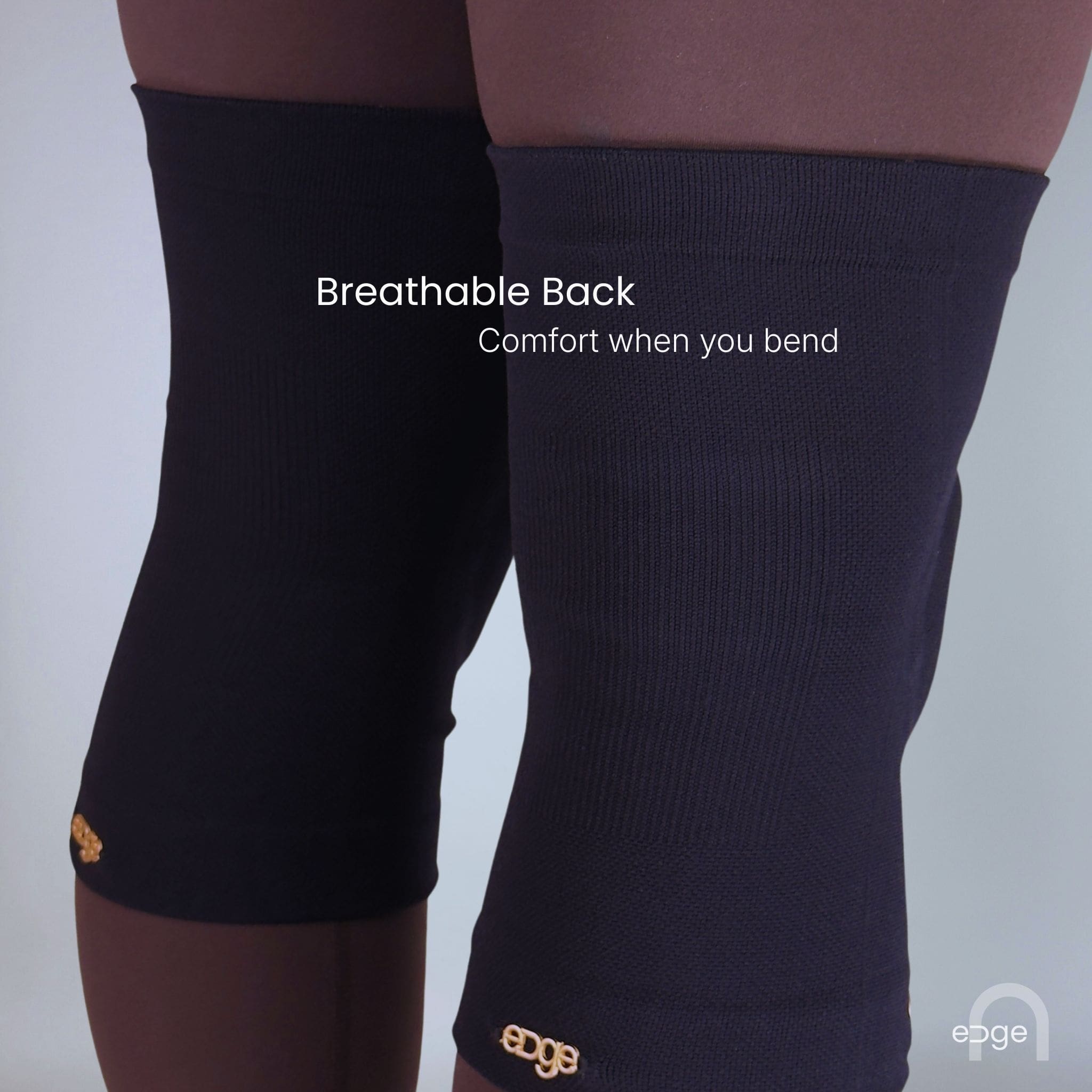 Breathable back section on figure skating knee pads