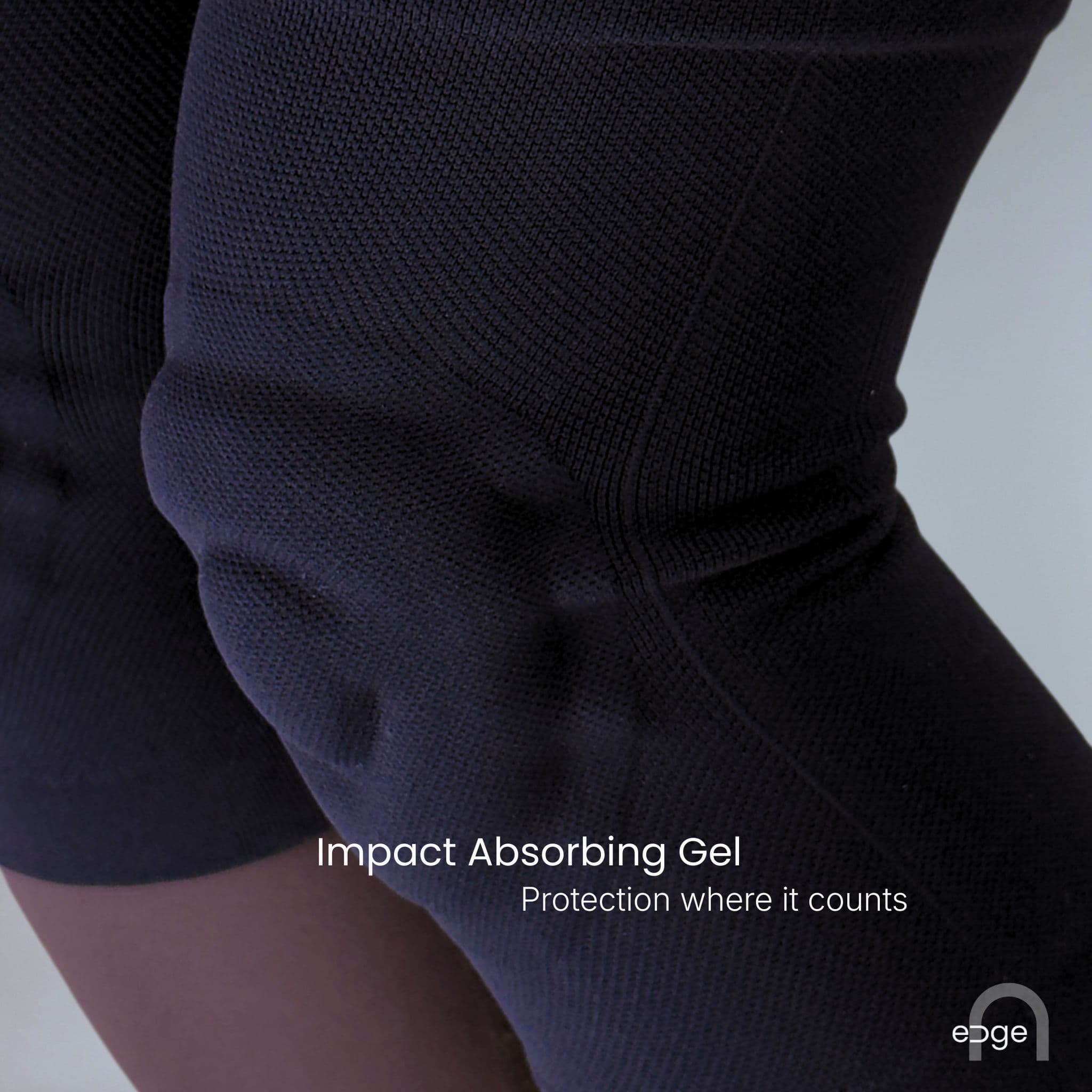 Impact absorbing gel padding in figure skating knee pads