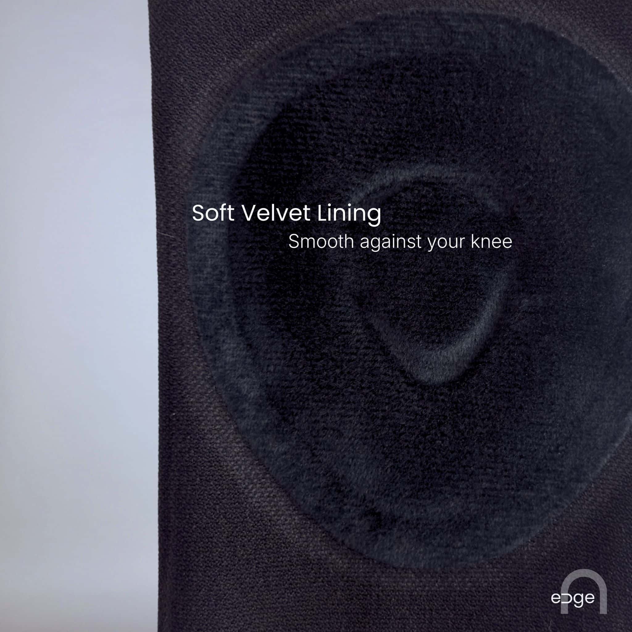 Soft velvet lining inside black gel knee pads
