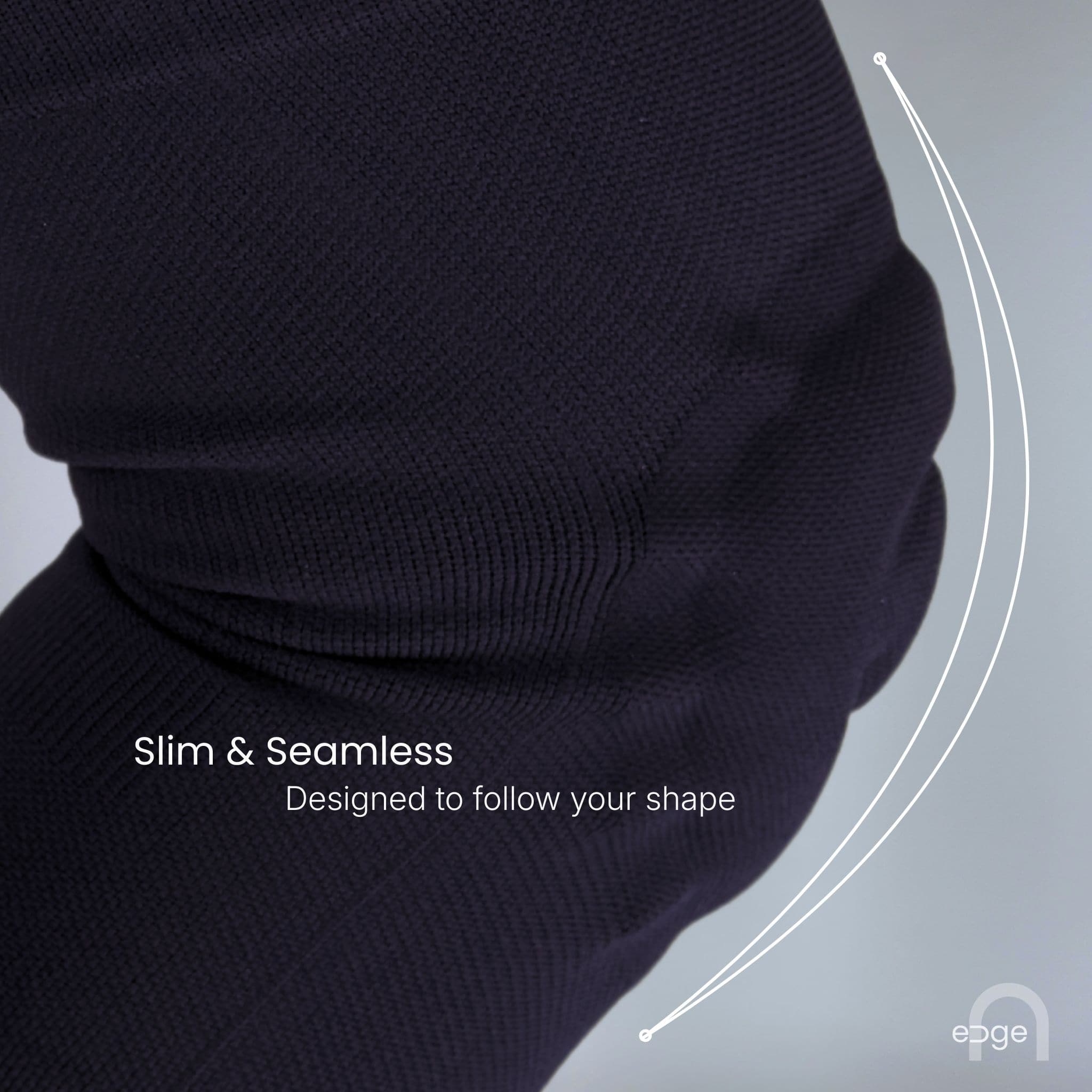 Slim seamless figure skating knee protection in black