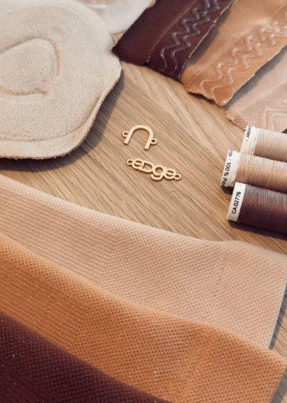 Edge Athletica design process and color collection for figure skating knee guard